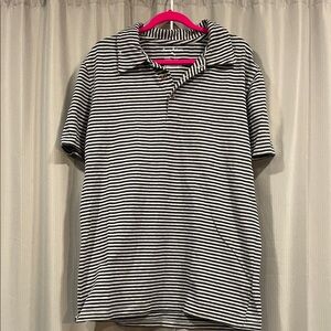 Tommy Bahama Navy and Gray Striped Shirt